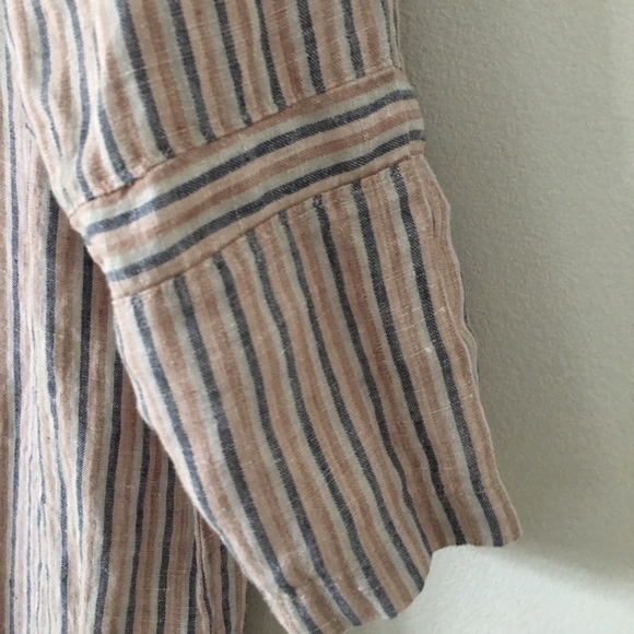 Striped Linen Dress Sz M - Picture 4 of 8